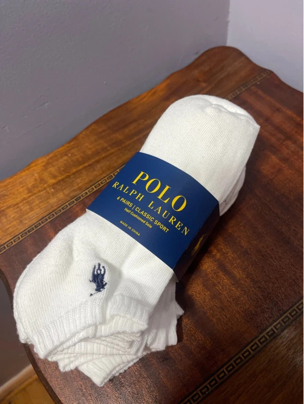New 6 pair pack Polo Ralph Lauren mens no show socks white size 6-12.5 [COPY]